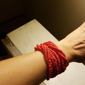 Red beaded bracelet